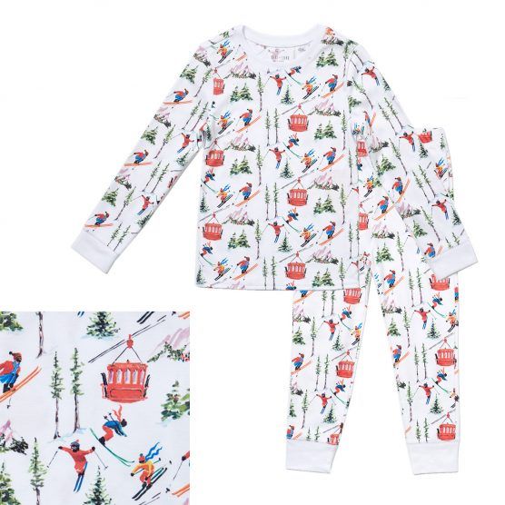HART + LAND Toddler/Big Kid Organic Pima Cotton PJ Set – Skiers | The Tot