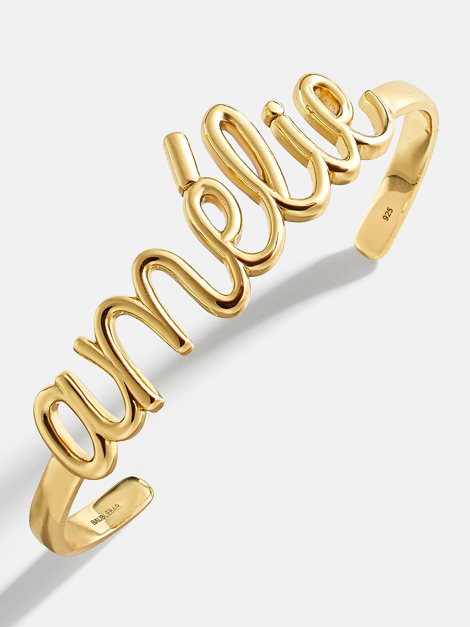 18K Gold Custom Nameplate Cuff Bracelet - 18K Gold | BaubleBar