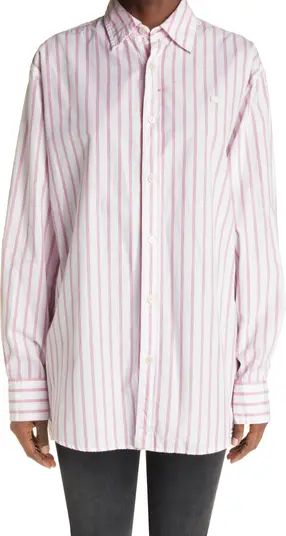 Acne Studios Unisex Saco Stripe Organic Cotton Button-Up Shirt | Nordstrom | Nordstrom