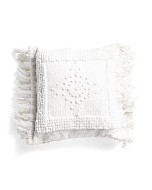 20x20 Fringe Woven Knot Pillow | TJ Maxx