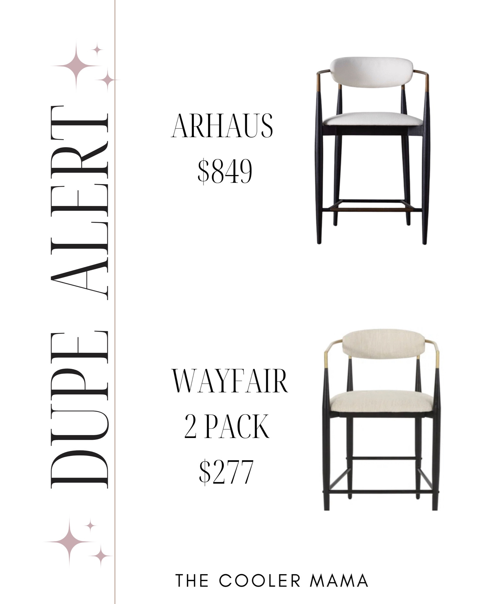 The famous dupe is back in stock! 
2 chairs for the fraction of the cost of one Arhaus counter stool! 

#LTKFind #LTKhome #LTKsalealert