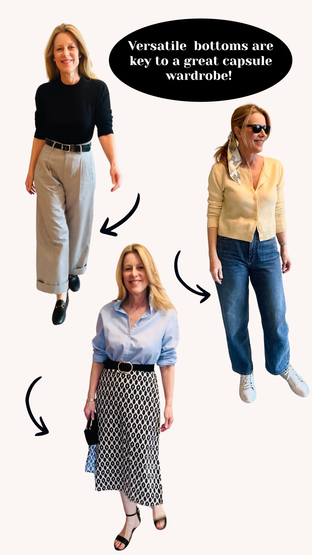 I’ve put together a wardrobe of spring travel outfits 🌼 and I started by picking the bottom pieces — trousers, jeans and a skirt — that would mix and match well with the other pieces. Choose comfortable items that you really like the fit of. From there, tips are generally easier to choose. 

And I typically take 3 pairs of shoes for a week of travel.  🌍

#LTKOver40 #LTKStyleTip #LTKTravel