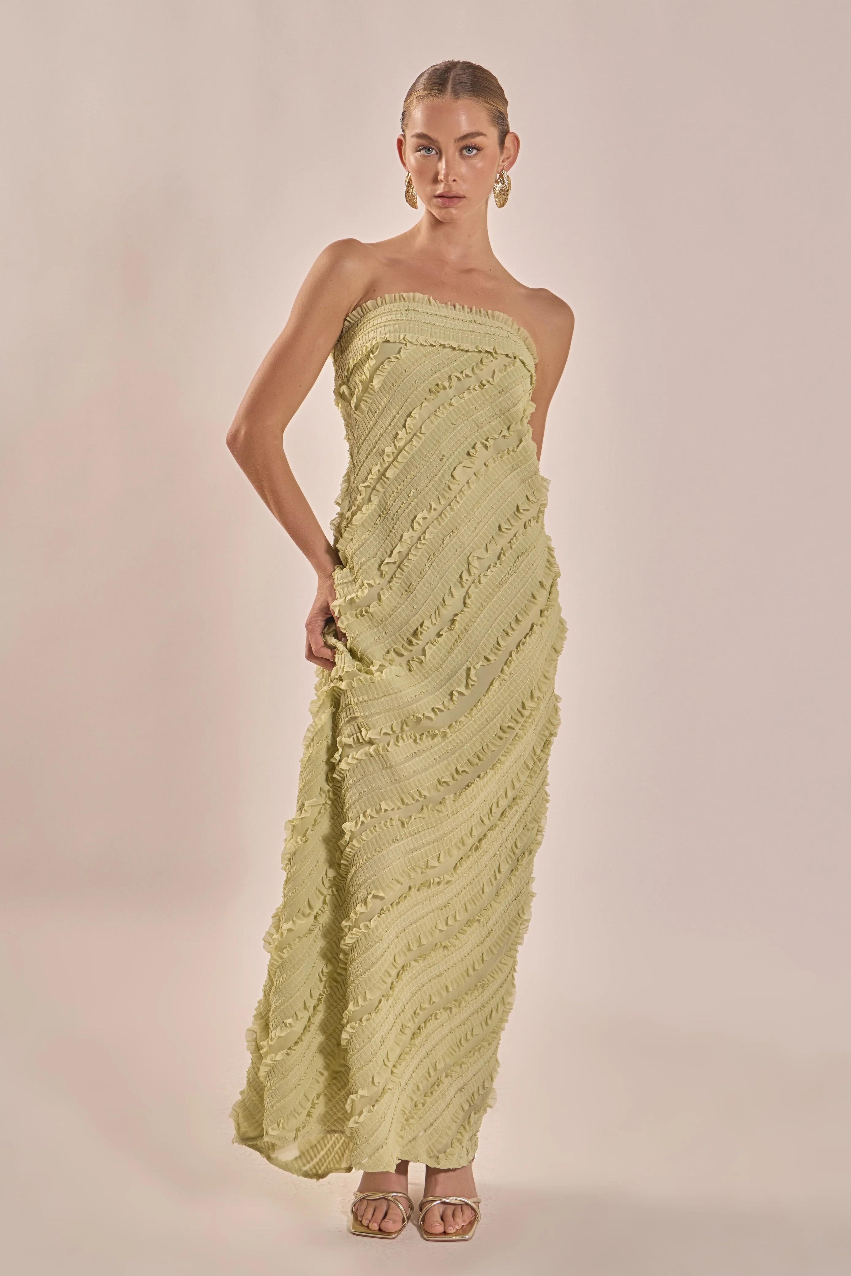Strapless Ruffled Maxi Dress | Endless Rose