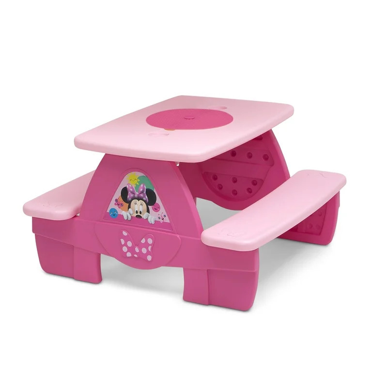 Disney Minnie Mouse Picnic Table with Block Baseplate & Cupholders | Walmart (US)