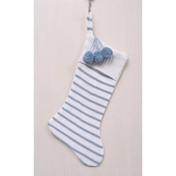 Knit Stripe Christmas Stocking, Blue and White, 21", by Holiday Time | Walmart (US)