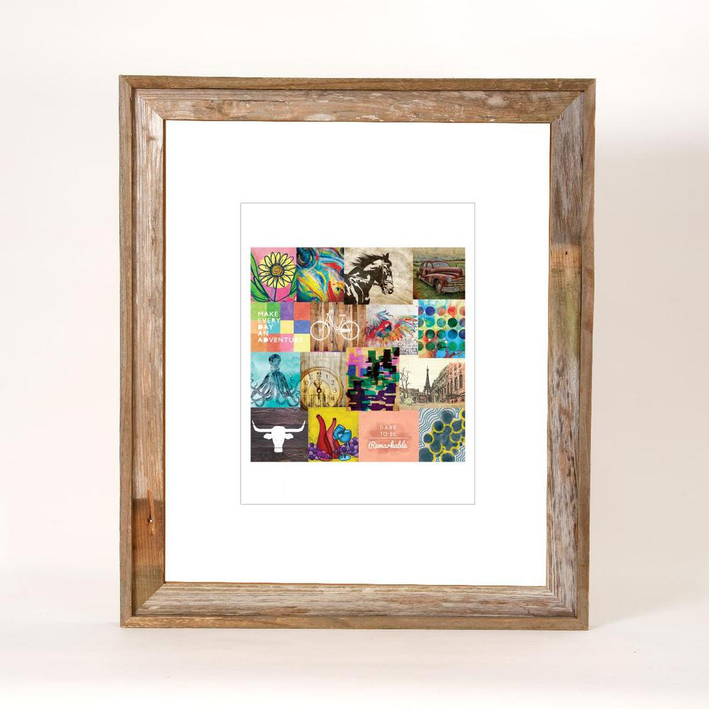 20 in. x 24 in. Rustic Reclaimed Barnwood Picture Frame | The Home Depot