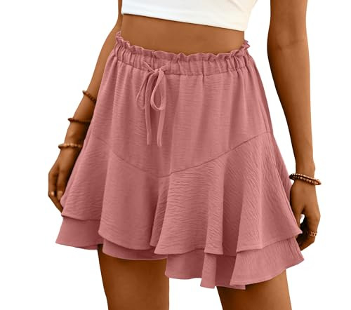 Lepunuo Women's Skorts Flowy Boho Ruffle Short High Waist Mini Tennis Golf Skirts Workout Shorts | Amazon (US)