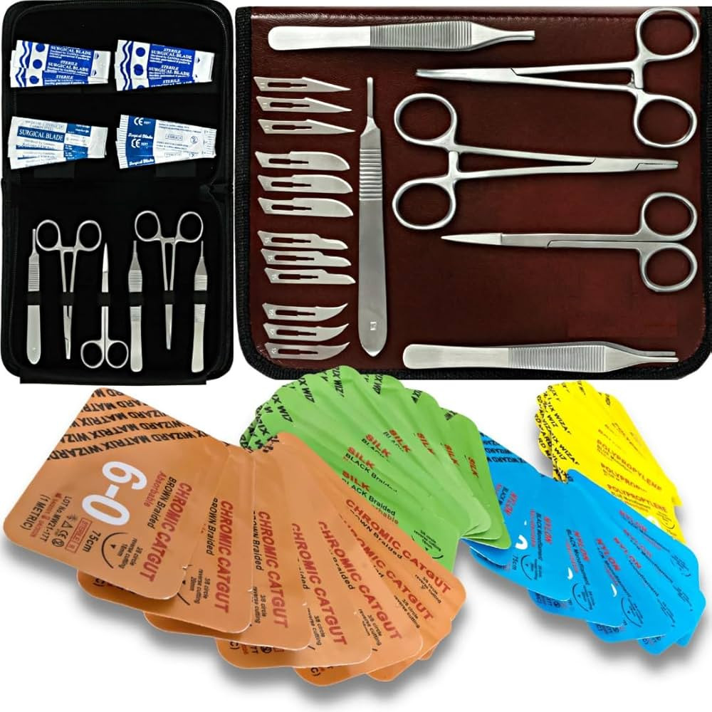 Sterile Sutures Thread with Needle Plus Tools: Extra Large Mixed Dissolvable and Non-Dissolvable ... | Amazon (US)