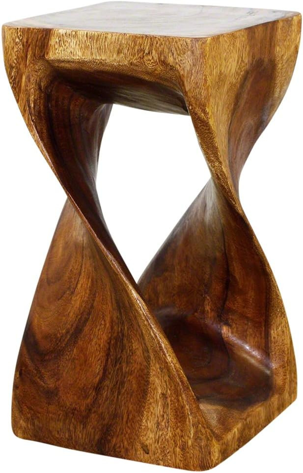 Haussmann Twist Stool 10 in SQ x 18 in H Walnut Oil | Amazon (US)