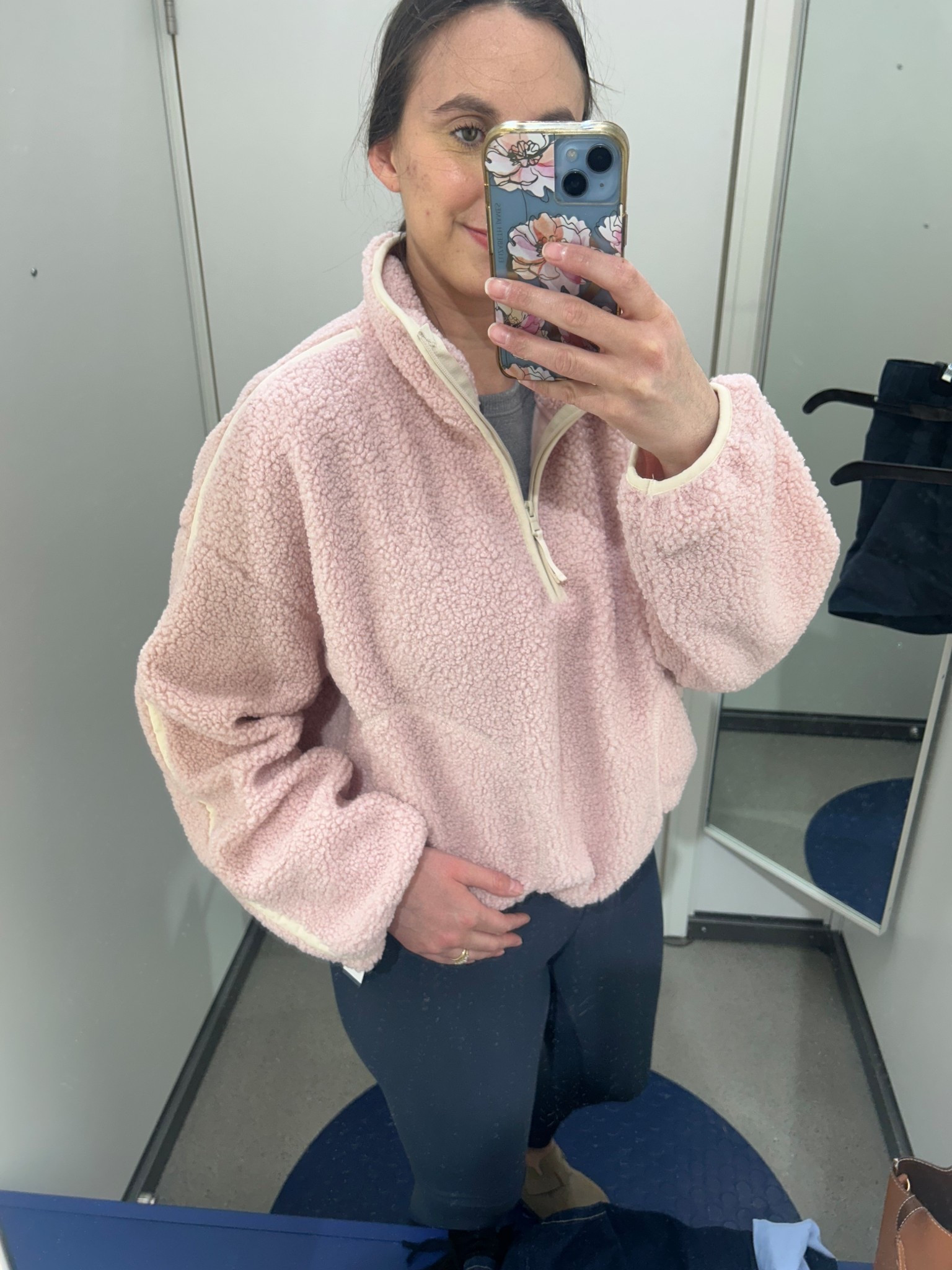 Cozy Sherpa outerwear perfect for overtop athleisure. Wearing medium  

#LTKfitnessgoals #LTKSaleAlert #LTKootd