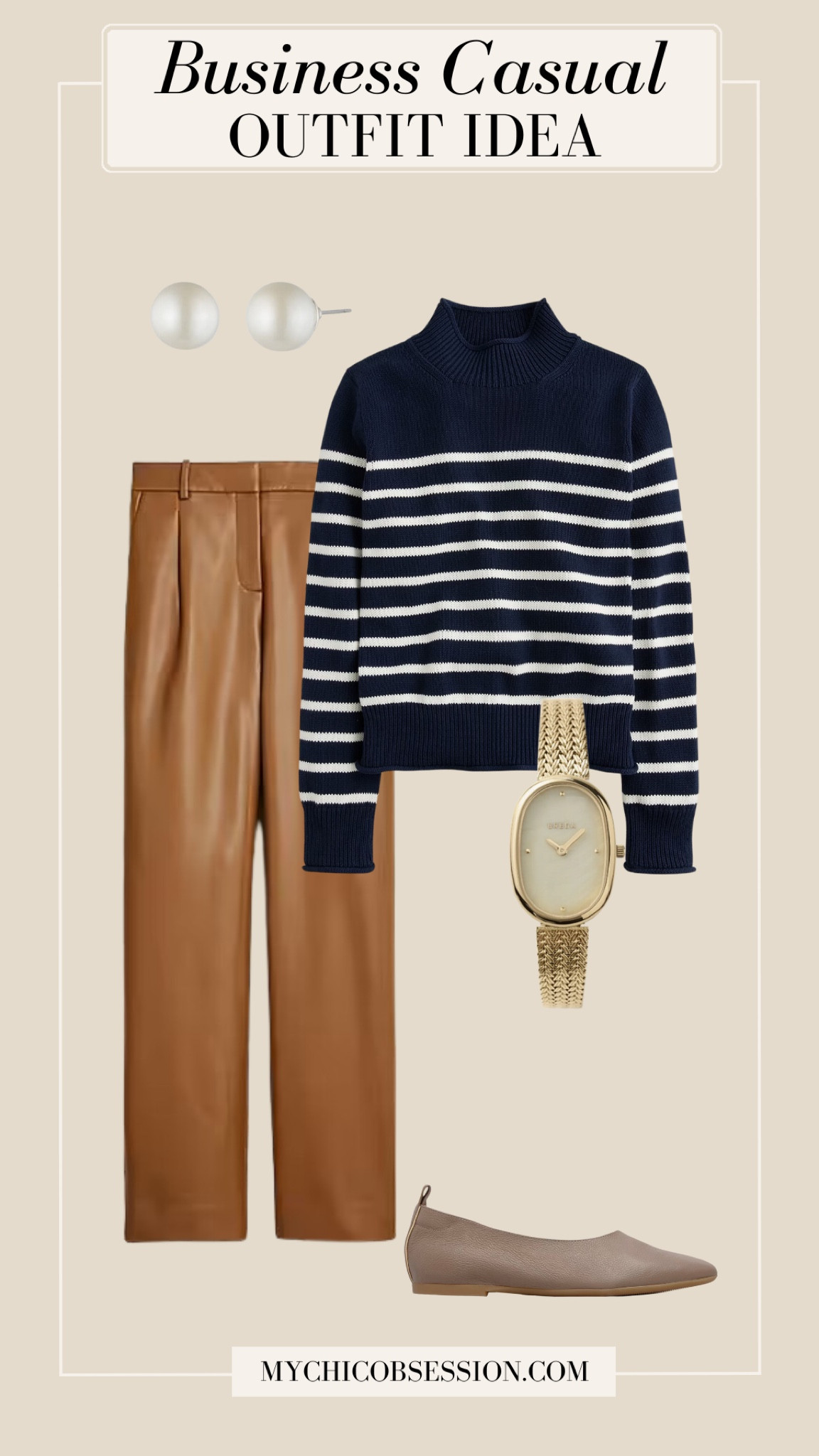 Well-fitting pieces that are clean, free of hair or lint, and are taken care of are the signs of a classic wardrobe! Don’t ignore the details when it comes to dressing well for the office. 

Try this look with a striped turtleneck, leather trousers, a gold Breda watch, and pearl stud earrings. 

#LTKworkwear #LTKstyletip #LTKSeasonal