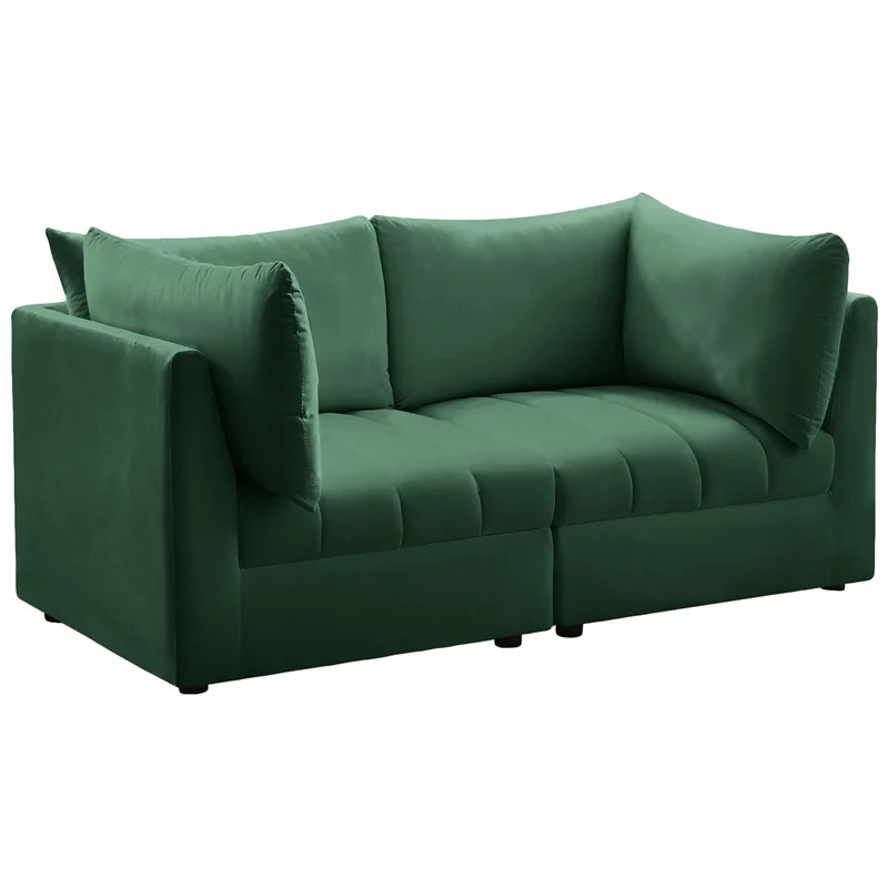 Meridian Furniture Jacob Green Velvet Modular Sofa | Homesquare