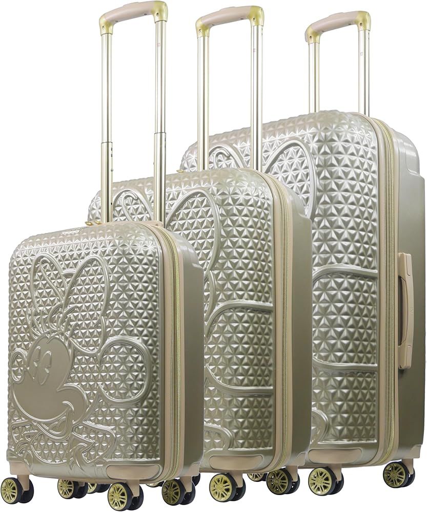 FUL Disney Minnie Mouse 3 Piece Rolling Luggage Set, Textured Hardshell Suitcase with Wheels Set,... | Amazon (US)