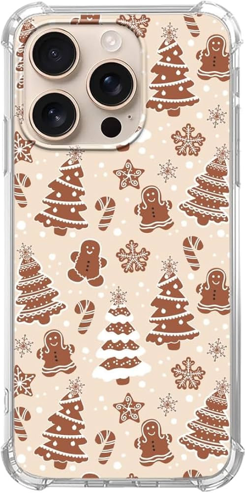 Brown Gingerbread Christmas Trees Case Compatible with iPhone 16 Pro Max, Cute Christmas Festival... | Amazon (US)