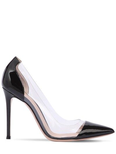 GIANVITO ROSSI, 100mm plexi & patent leather pumps, Black, Luisaviaroma | Luisaviaroma