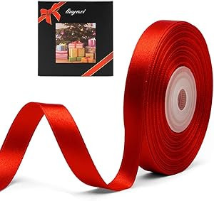 Solid Color Double Faced Red Satin Ribbon 3/8" X 25 Yards, Ribbons Perfect for Christmas Gift Wra... | Amazon (US)