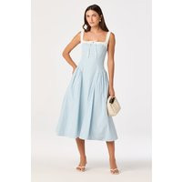 ASTR the Label | Hazel Striped Drop-Waist Midi Dress in Blue stripe | Size M | ASTR The Label (US)