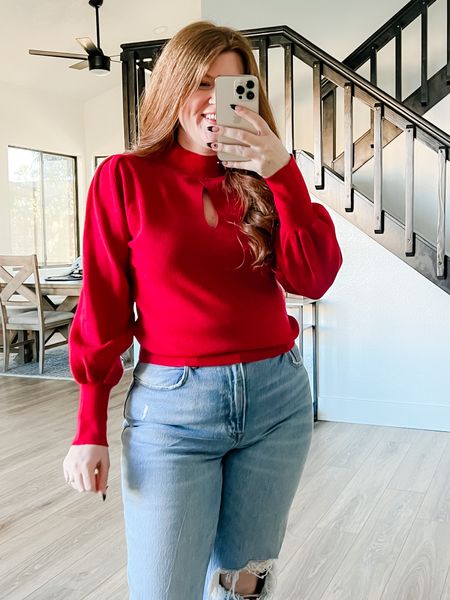 Red sweater from amazon wearing size medium. Amazon sweater. Valentine’s Day sweater. Valentine’s Day outfit. 

#LTKSeasonal #LTKstyletip #LTKunder50