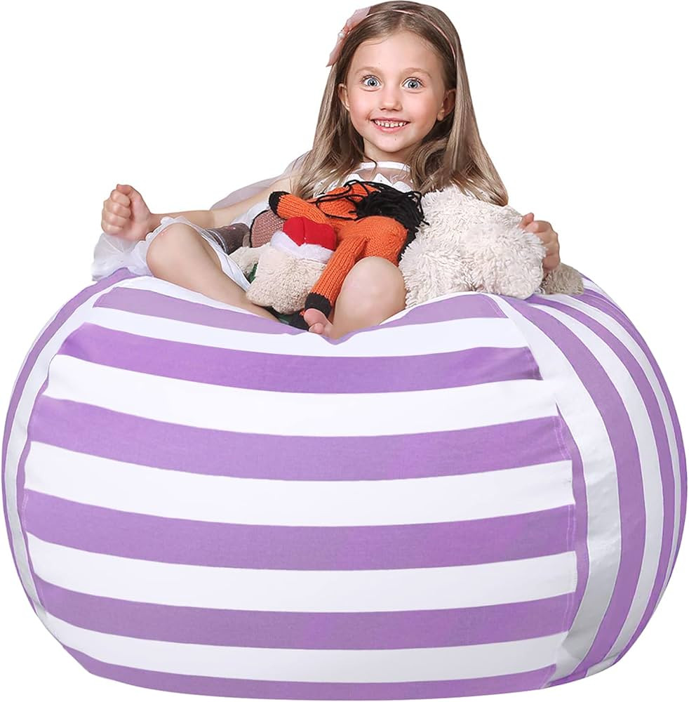 Wekapo Stuffed Animal Storage Bean Bag Chair Cover for Kids | Stuffable Zipper Beanbag for Organi... | Amazon (US)
