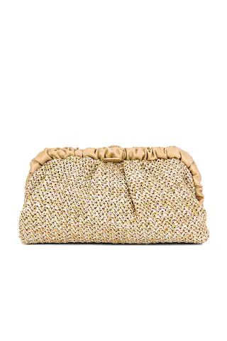 olga berg Amalia Pleated Woven Clutch in Natural from Revolve.com | Revolve Clothing (Global)