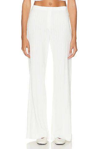 LESET Pointelle Boxer Pant in White | FWRD | FWRD 