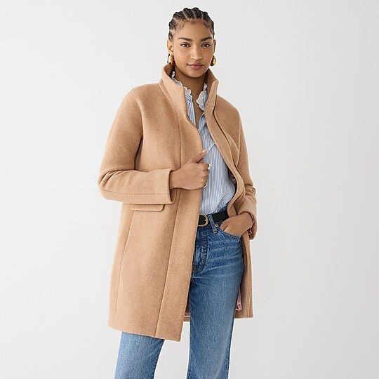 New cocoon coat in Italian stadium-cloth wool | J.Crew US