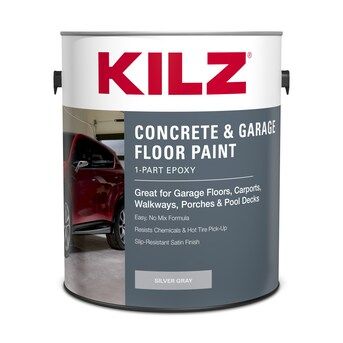 KILZ Concrete and Garage Silver Gray Slip-resistant Satin Exterior Porch and Floor Paint (1-Gallo... | Lowe's