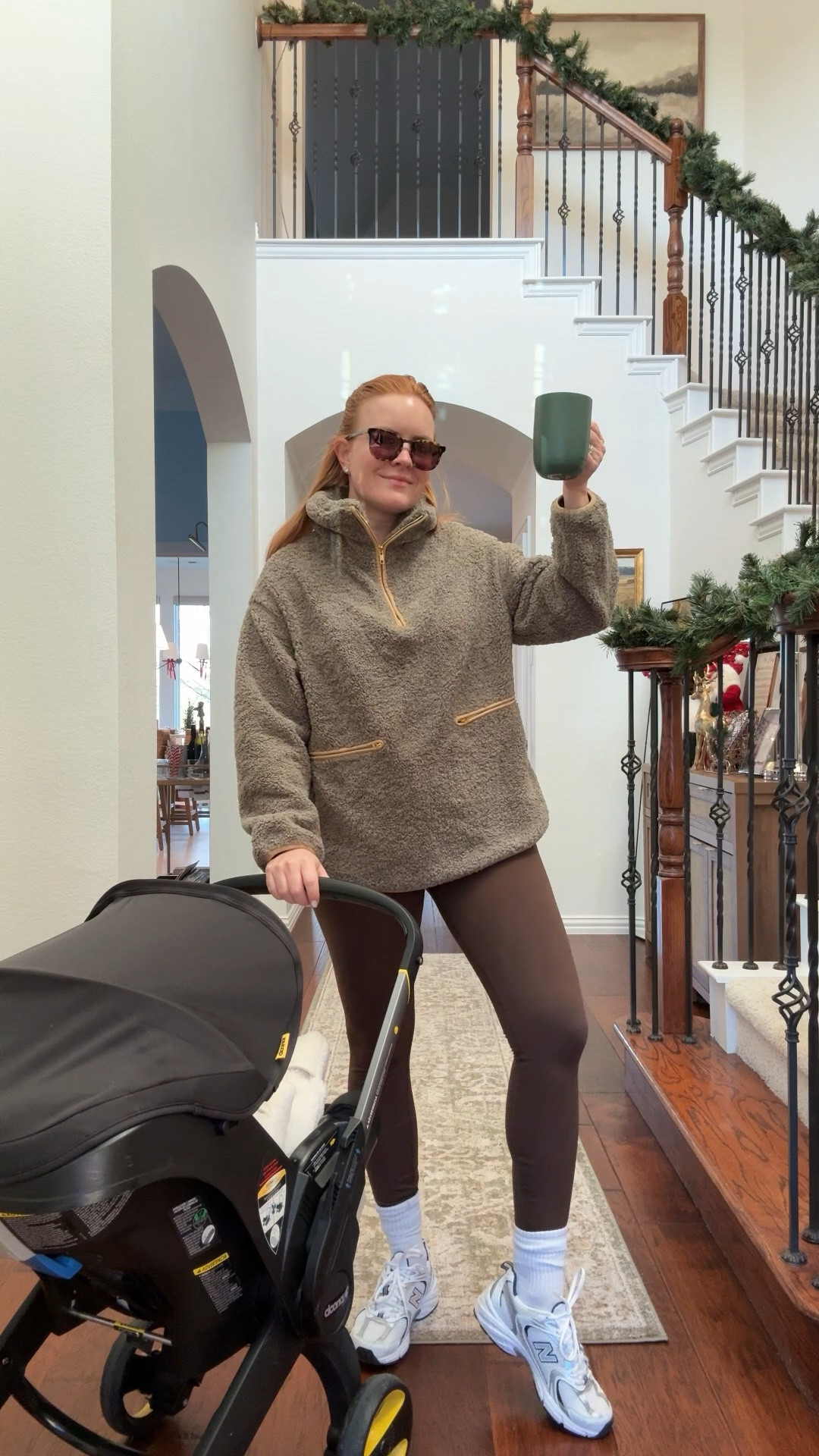 Today’s outfit of the day! This Sherpa pullover is so comfortable. I went with a small in it as it naturally fits oversized, and for the leggings I went with a medium!

#LTKmorningroutine #LTKootd #LTKmomlife