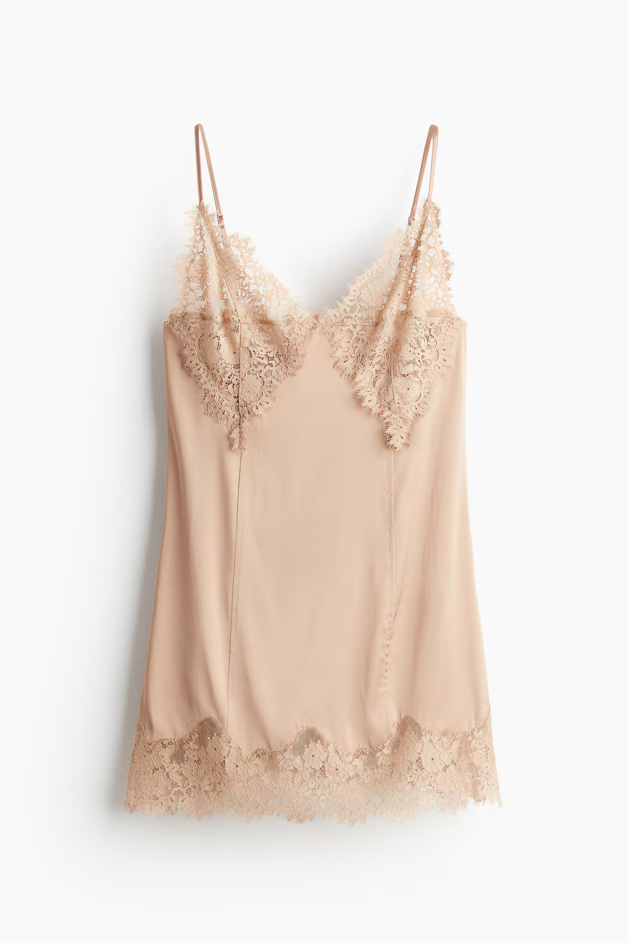 Lace-trimmed satin dress | H&M (UK, MY, IN, SG, PH, TW, HK)