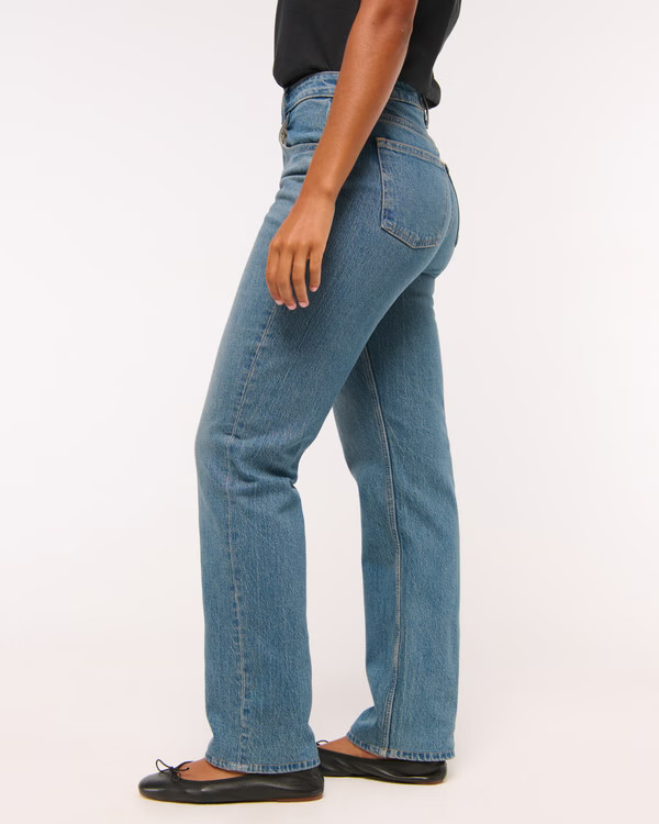 Curve Love Mid Rise 90s Straight Jean | Abercrombie & Fitch (US)