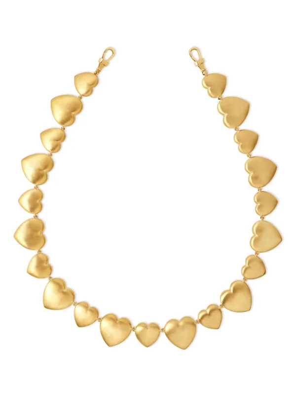 14K yellow gold heart chain necklace | Farfetch Global