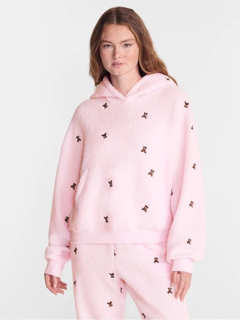 No Boundaries Cozy Teddy Hoodie, Women\u2019s XS-2X | Walmart (US)