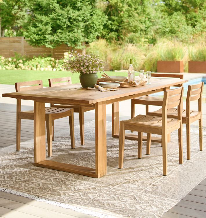 Polson Teak Outdoor Dining Table (94") | Rejuvenation