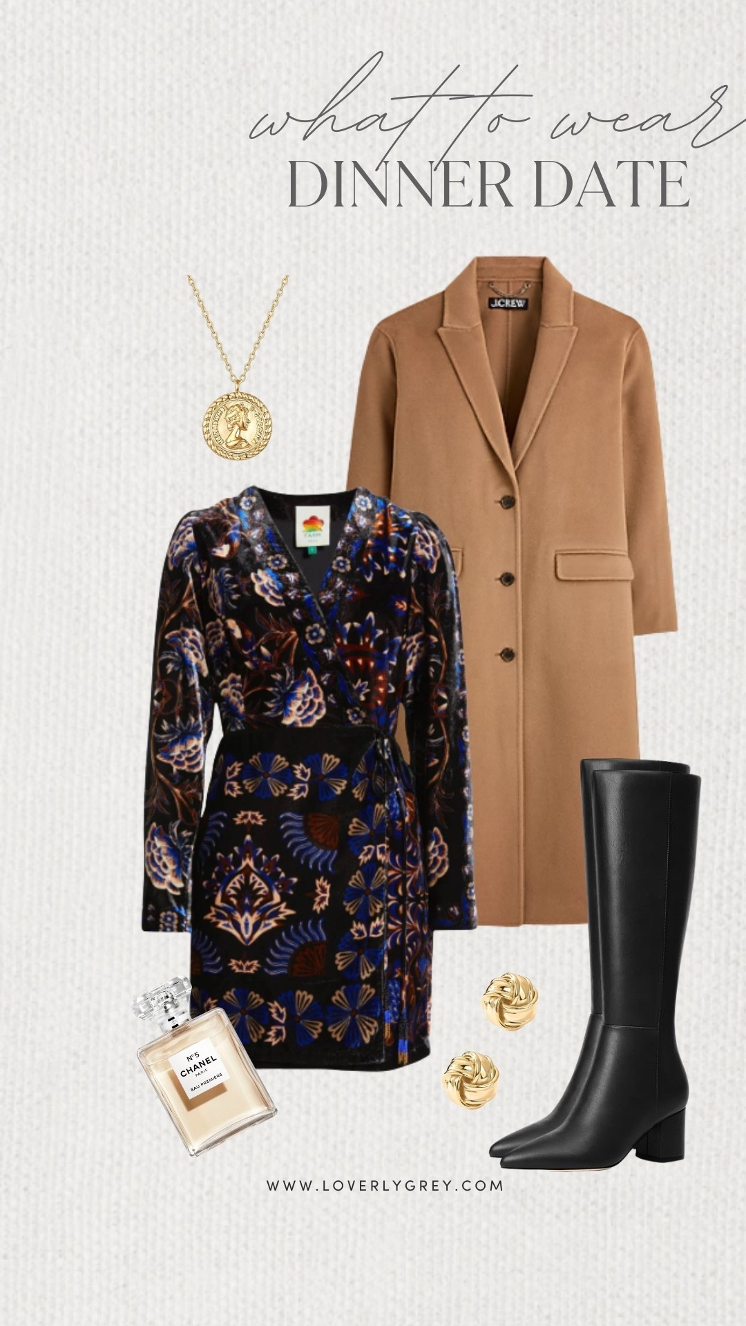Loverly Grey, what to wear for a dinner date! I am loving this floral Farm Rio dress paired with a J.Crew coat. I’d also wear tall black boots and gold jewelry to complete the look. Loverly Grey, what to wear, dinner date 

#LTKFindsUnder100 #LTKgrwm #LTKSeasonal