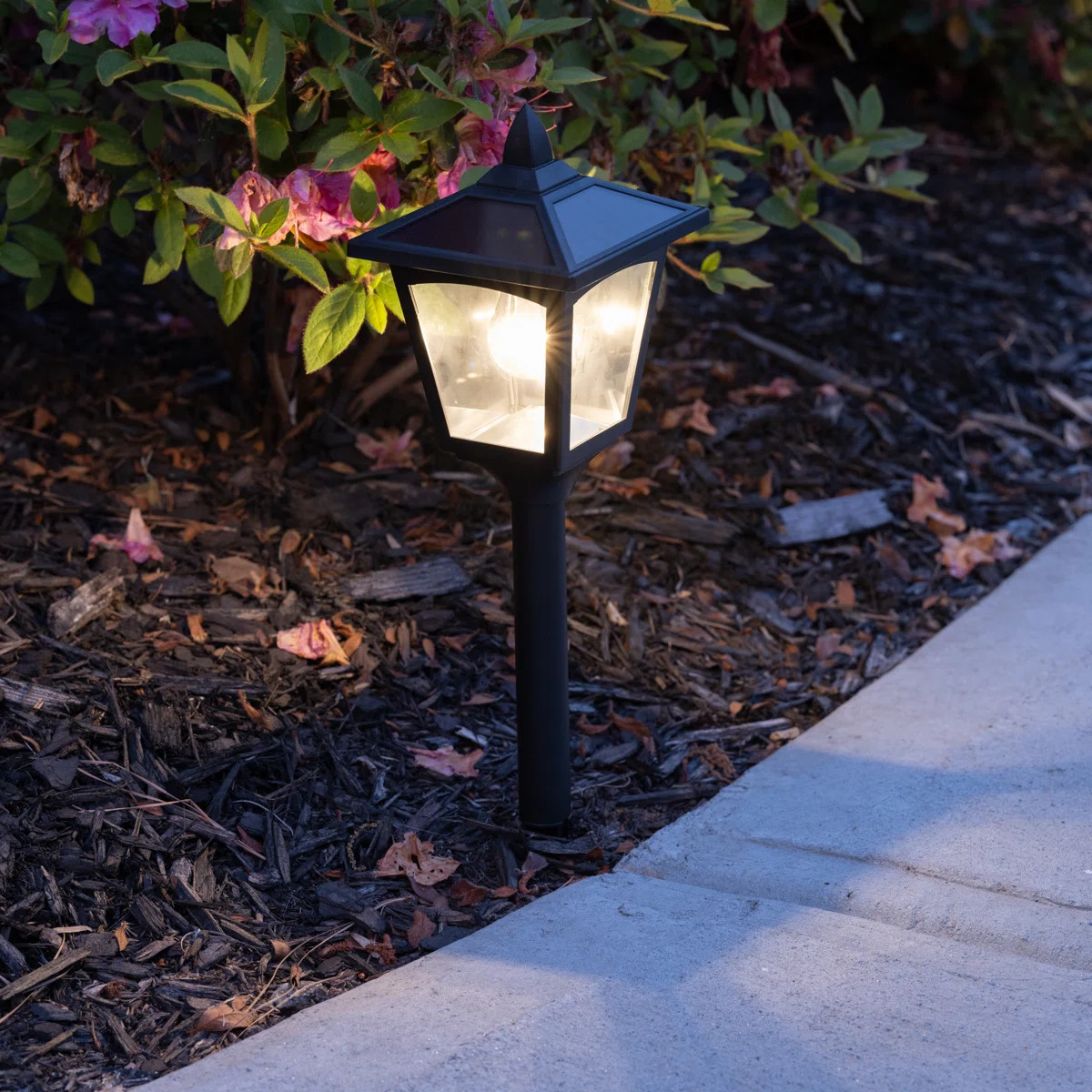 Matte Black Solar Powered Integrated LED Stainless Steel Pathway Light (Set of 4) | Wayfair North America