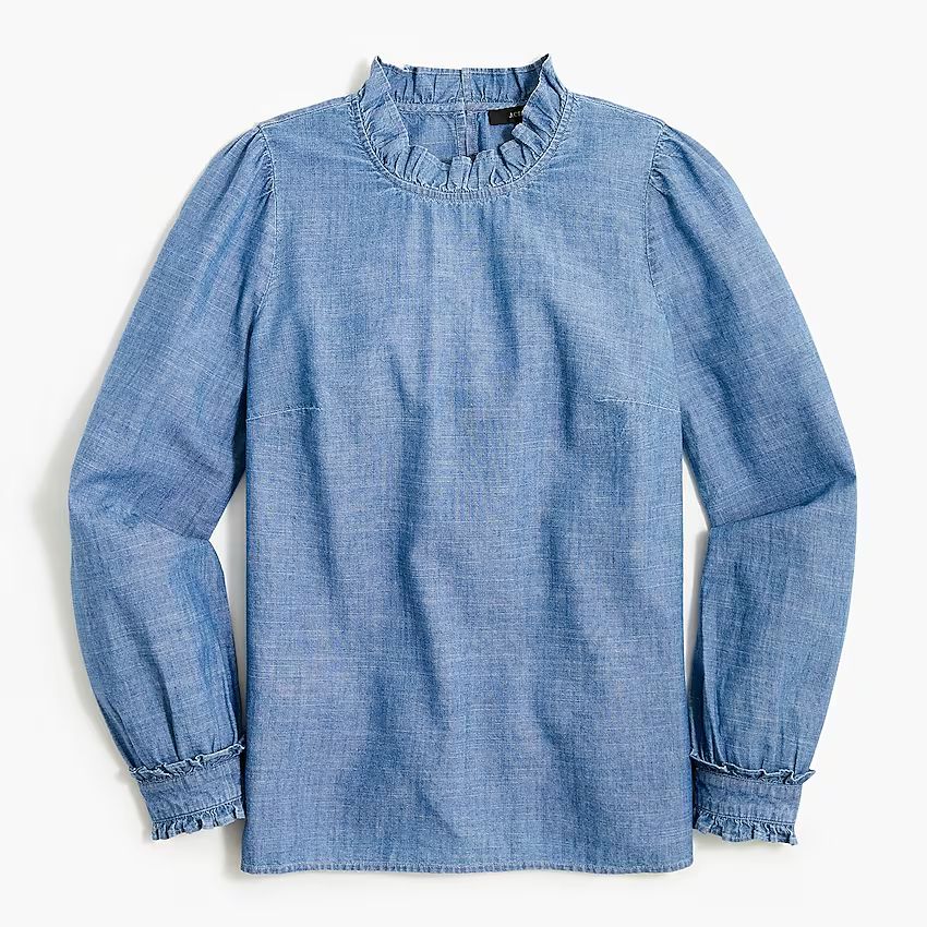 Chambray ruffle top | J.Crew Factory