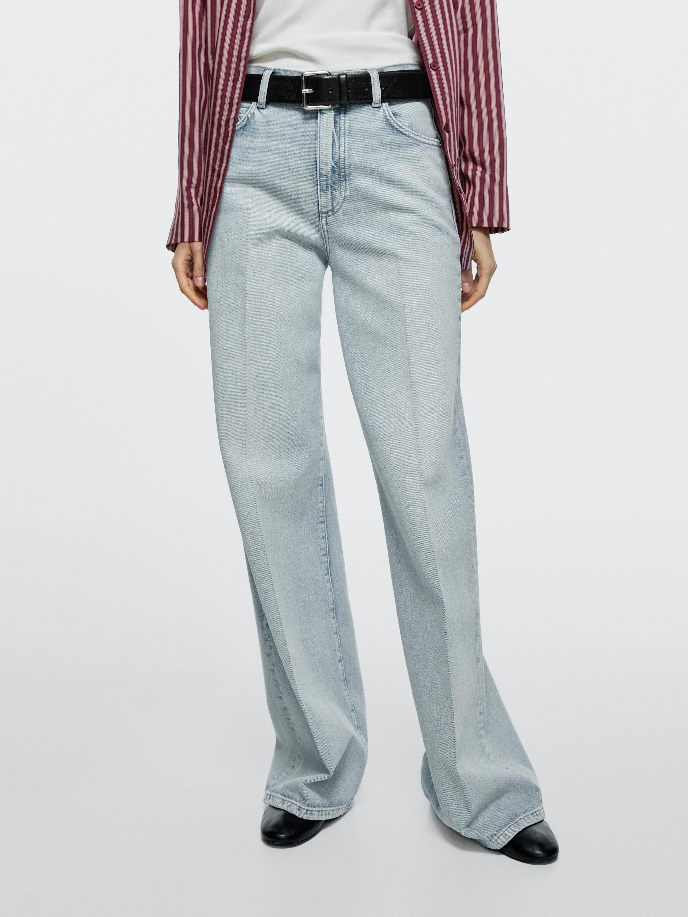 High-waist palazzo jeans | Massimo Dutti US