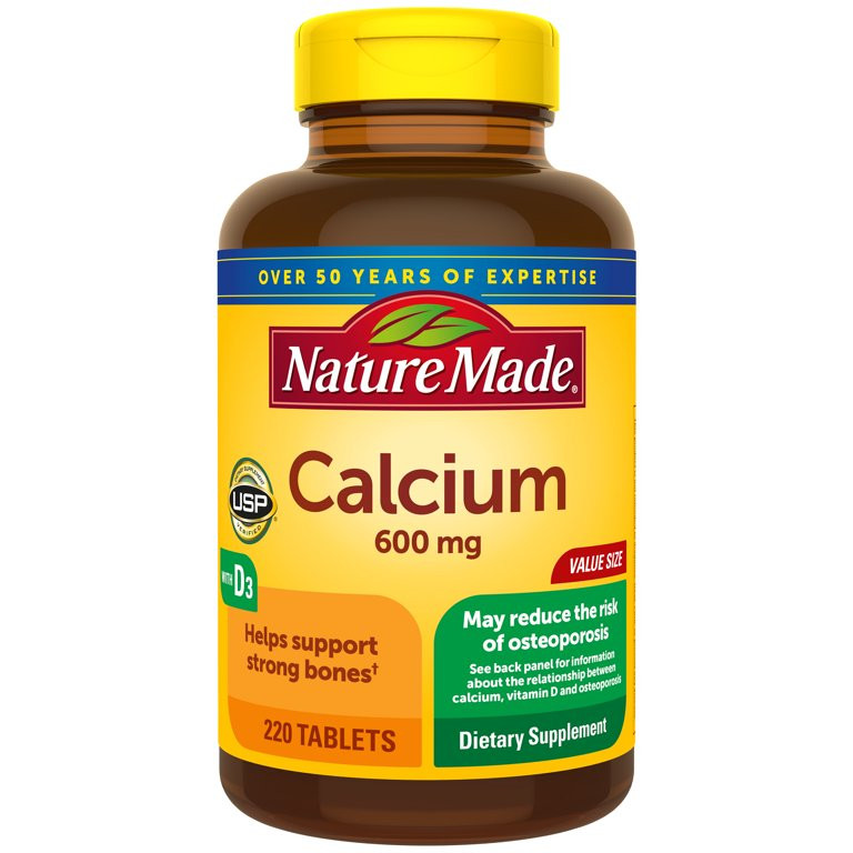 Nature Made Calcium 600 mg with Vitamin D3, Tablets, 220 Count, Mega Size | Walmart (US)