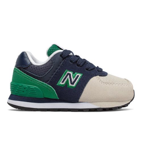 574 Shadow Logo Pack Kids' Infant and Toddler Lifestyle Shoes - Navy/Green (IC574UPZ) | New Balance Athletic Shoe