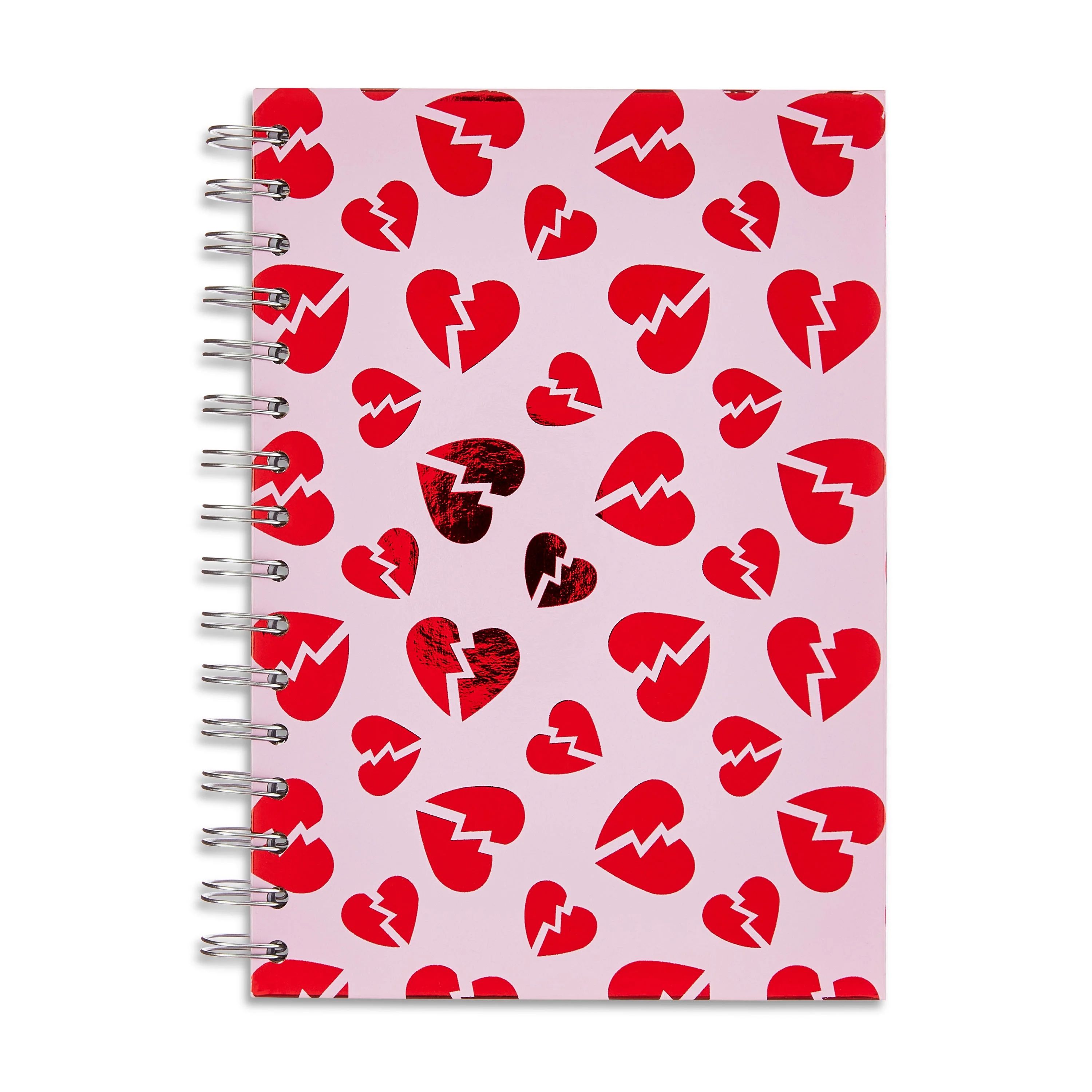 Way to Celebrate! Valentine's Day Broken Heart Spiral Bound Pink Notebook, 100 Pages | Walmart (US)