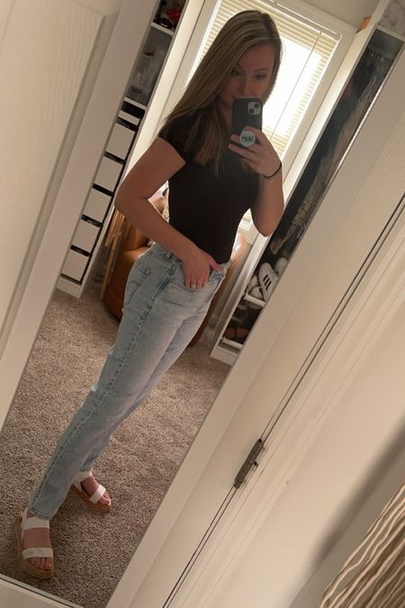 Chose some basics for today’s work outfit! Love this buttery soft bodysuit from Amazon, and my new mom jeans I grabbed from American Eagle are the comfiest pair of jeans I’ve ever owned! 

#LTKworkwear #LTKstyletip #LTKfindsunder100