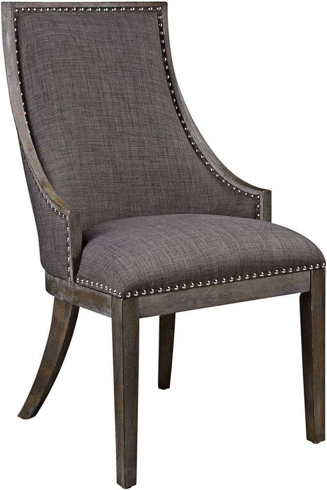 Uttermost Aidrian Charcoal Gray Fabric Accent Chair | Amazon (US)