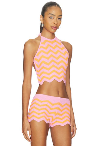 Chevron Knit Halter Crop Top
                    
                    Kulani Kinis | Revolve Clothing (Global)