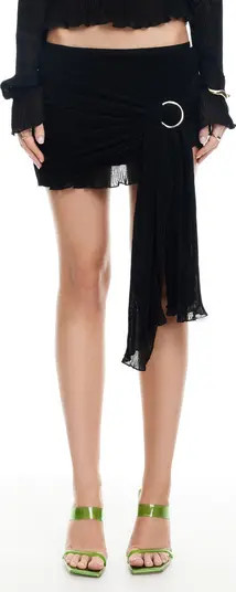 LIONESS Ford Low Rise O-Ring Plissé Miniskirt | Nordstrom | Nordstrom