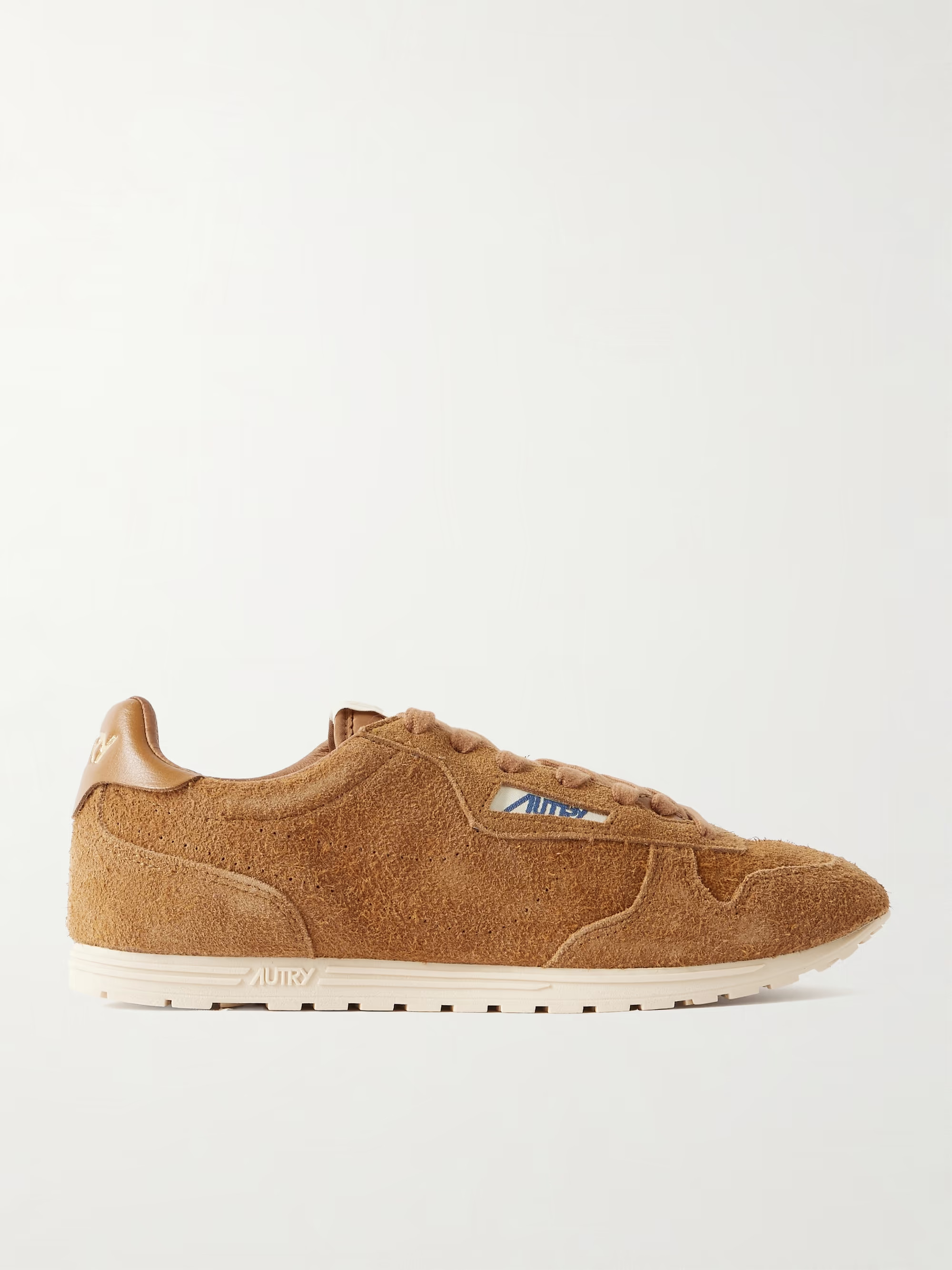 Windspin leather-trimmed perforated brushed suede sneakers | NET-A-PORTER (UK & EU)