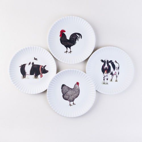 One Hundred 80 Degrees Farmhouse Animals Melamine "Paper" Plates, 9 Inch, Set of 4 | Amazon (US)
