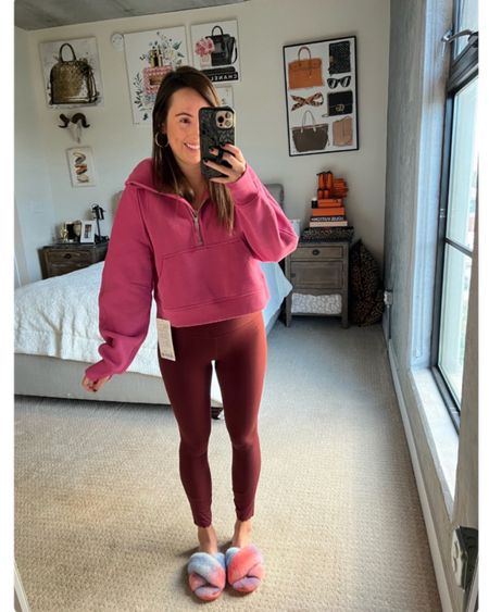 Lululemon xs/s pink lychee half zip scuba hoodie pullover with normal size 4 align leggings. 





#LTKstyletip #LTKfitness #LTKfindsunder100