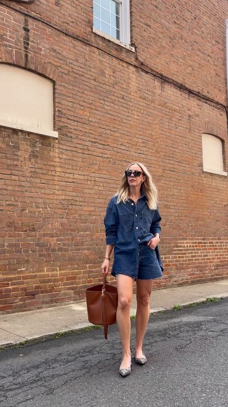 All denim outfit, denim on denim, oversized denim shirt, Gucci slingback flats

#LTKFindsUnder100 #LTKShoeCrush #LTKVideo