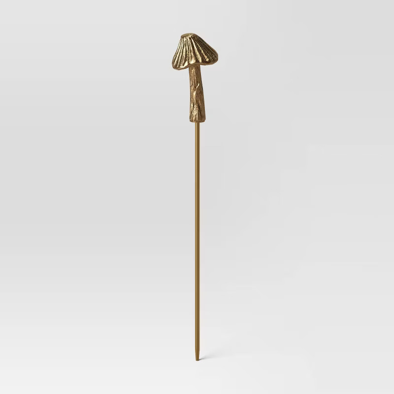 12" Mushroom Metal Pot Stake Gold - Smith & Hawken™ | Target