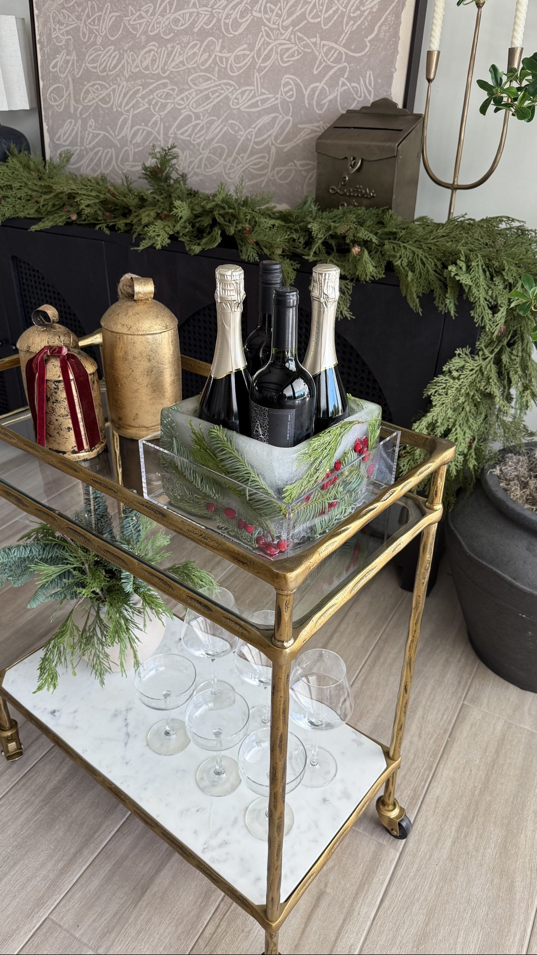 The prettiest wine chiller that you can reuse time after time for all your parties and holidays! Just add water, garnishes and freeze for the prettiest ice bucket!

#hosting #hostess #entertainingathome #holidayhosting #christmas #icebucket #barware #amazonhome